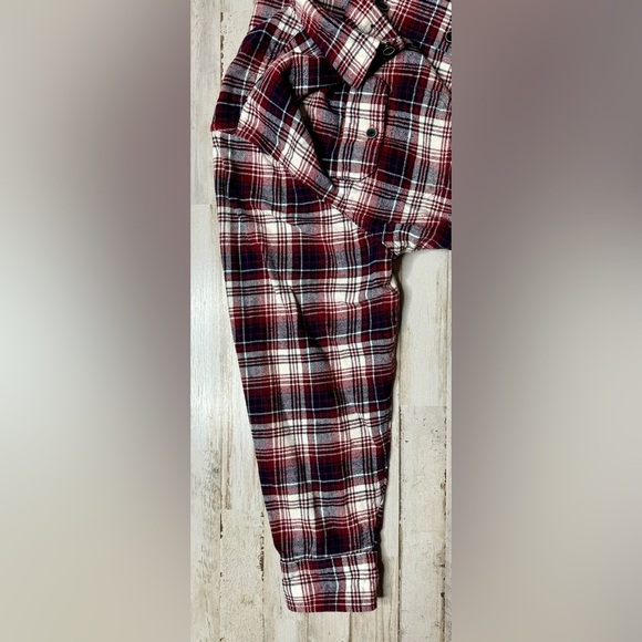 Jachs Flannel Shirt Mens XL Plaid Heavy Long Sleeve Button Up Classic Red - Picture 9 of 13